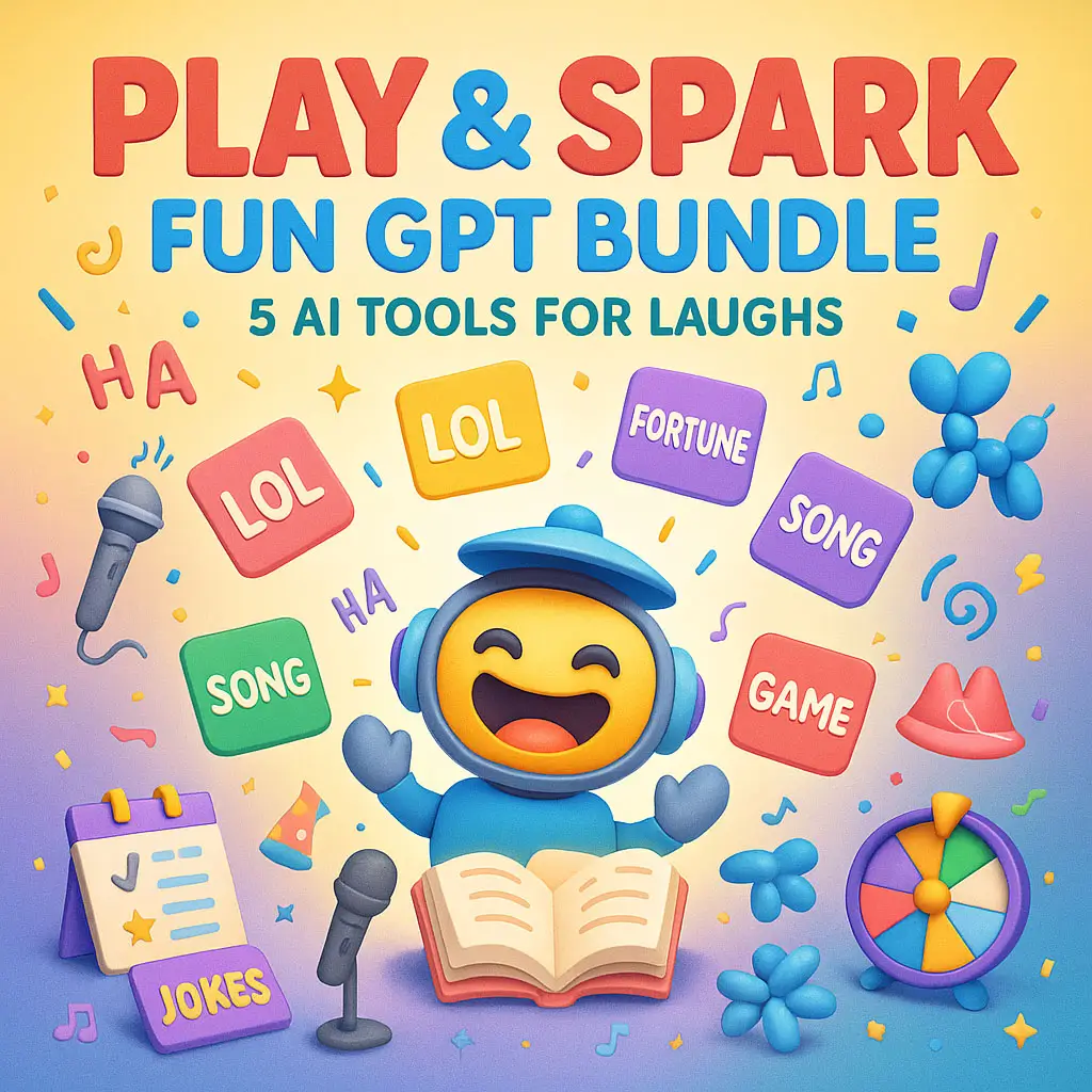 Play & Spark - Fun Marketing GPT Bundle 5 playful GPTs for jokes, rhymes, icebreakers, and more! Perfect for brands who want to entertain, engage, and stand out.